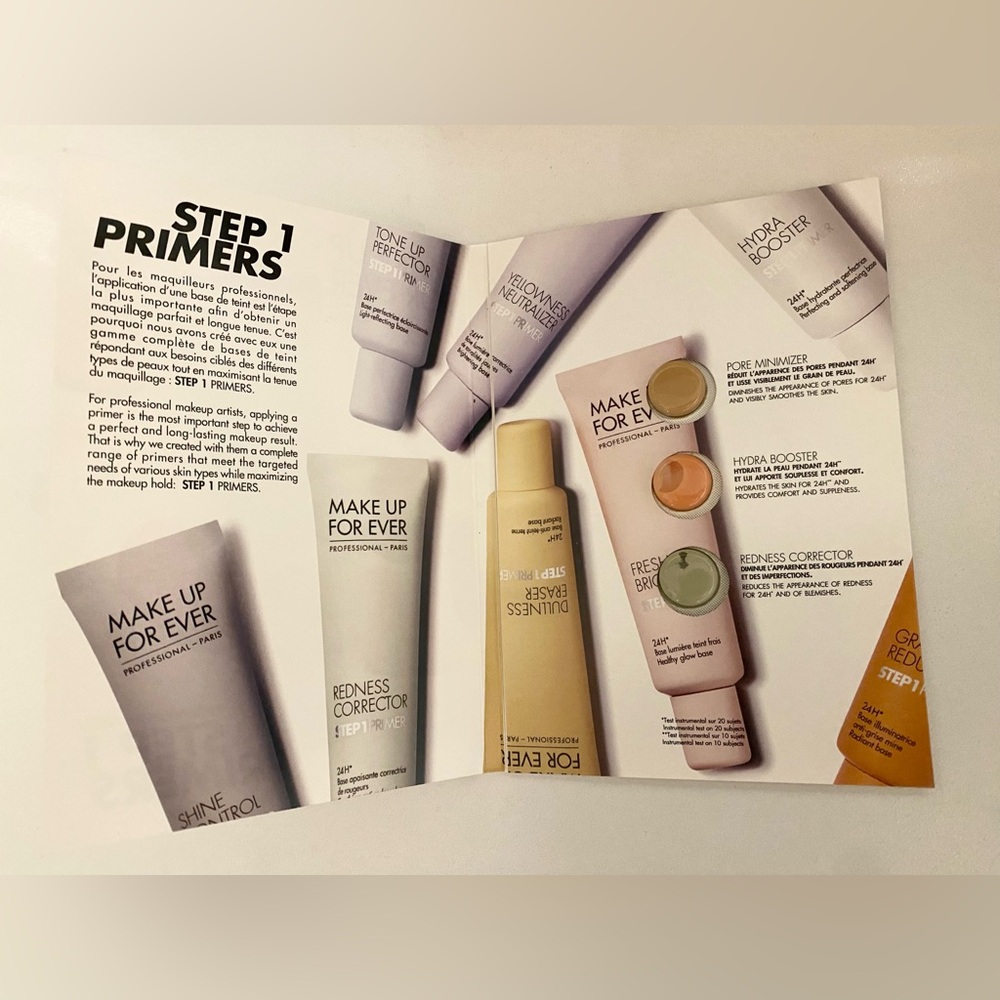 MAKE UP FOREVER STEP ONE PRIMERS Sample card from Sephora